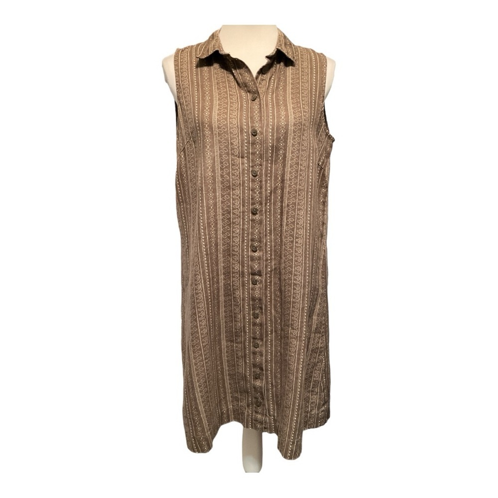 Garnet Hill Linen Shirt Dress Size 8